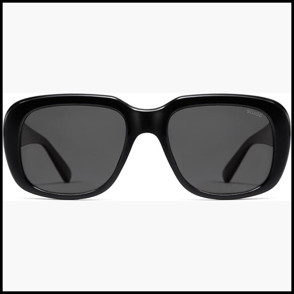 Classic Thick Rectangle Polarized Sunglasses Trendy 90s Square Frame Shades main image 6